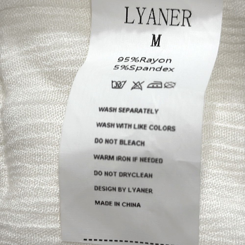 Lyansr Long Sleeve deep V Semi Sheer Tie Front Crop top wrap NWOT SZ M - Picture 5 of 5
